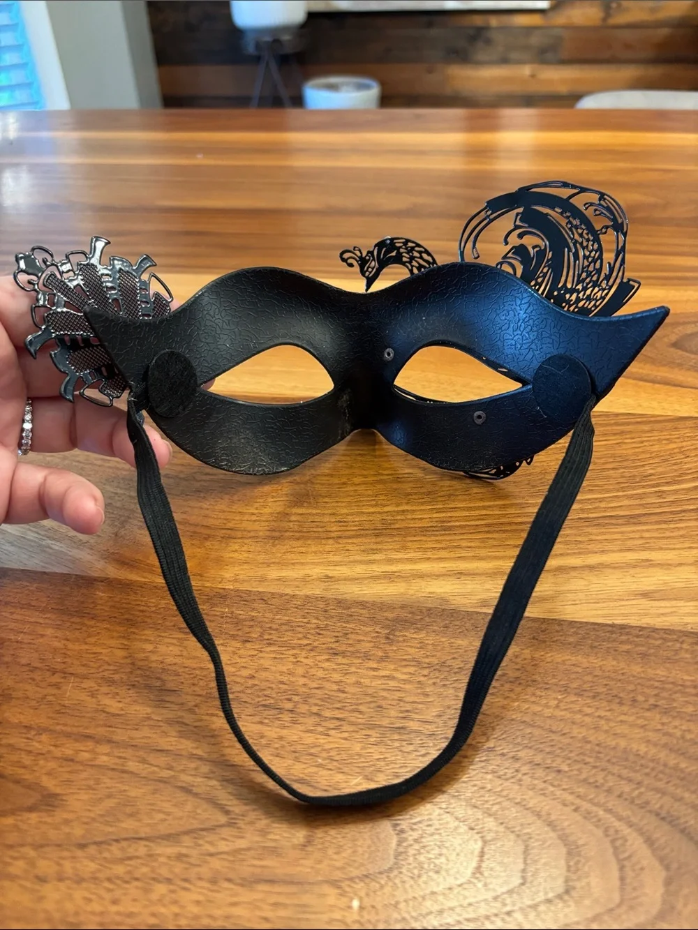 Black and Silver Masquerade Venetian Mask for Party, Prom, Mardi Gras